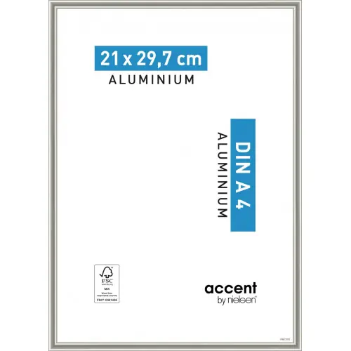 Cadre Nickel, l.21 x H.29.7 cm, aluminium gris - NIELSEN Acheter En Ligne