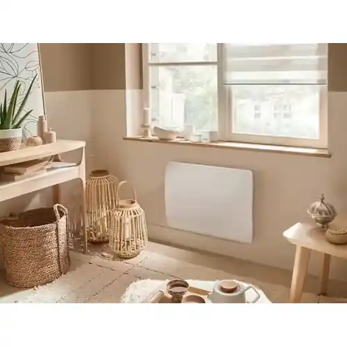 Radiateur électrique à inertie sèche - Indigo blanc - 2000 W - format horizontal compact - Noirot Prix Choc