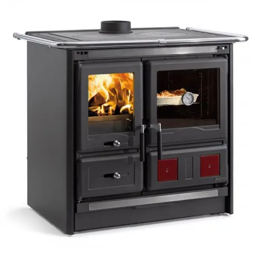 Nouvelle Collection Cuisinière à bois Rosa L – Largeur 98 cm – 8,1 kW-Rdt 84 % – B. 30 cm – Nordica extraflame