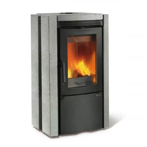 Quantité Limitée Poêle à bois Ester BII - 7,5 kW - Rdt 80% - Foyer Fonte - B. 25 cm - Pierre - Nordica extraflame