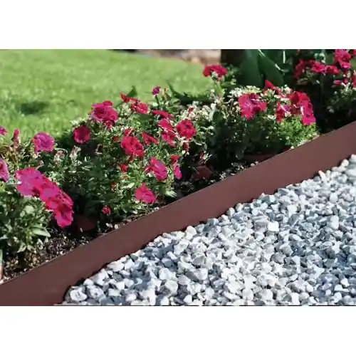 Top Vente Bordure de jardin acier galvanisé marron 1,06 m - hauteur 18 cm - 5 piquets intégrés - NORTENE