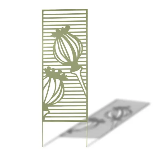 Promotion Panneau en métal Deco Panel vert olive - 0,60 x 1,50 m - pose murale ou sur sol meuble - NORTENE