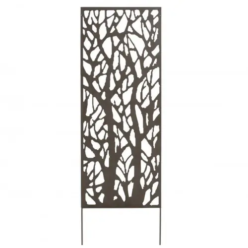 Panneau métal avec motifs décoratifs/Arbres - 0,60 x 1,50 m - Brun vieilli - NORTENE Offre Du Jour