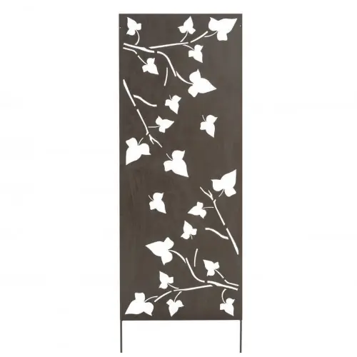 Haute Qualité Panneau métal avec motifs décoratifs/Feuilles - 0,60 x 1,50 m - Brun vieilli - NORTENE