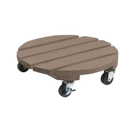 Expédié Aujourd'hui Support à roulettes bois "Flora Roll Color" - Taupe - 40 cm - NORTENE