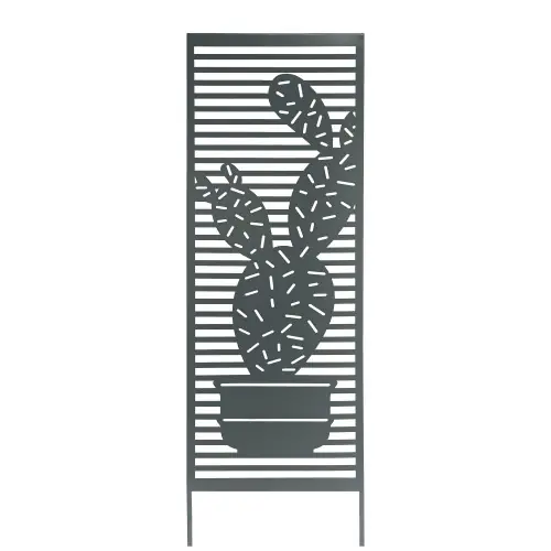 Nouvel Arrivage Trellis métal décoratif à planter CACTUS - 0,33 x 1,20 m - Bleu/vert - NORTENE