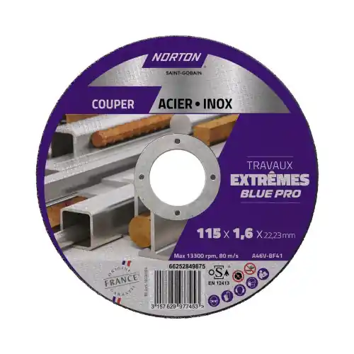 Prix Réduit Disque acier/inox NORTON extreme 115×1,6 – NORTON