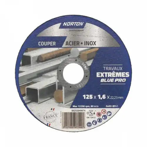 Meilleure Vente Disque acier/inox NORTON extreme 125×1,6 – NORTON