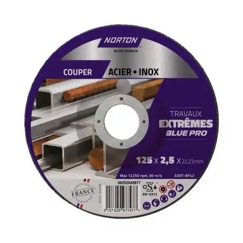 Commander Vite Disque acier/inox NORTON extreme 125×2,5 – NORTON