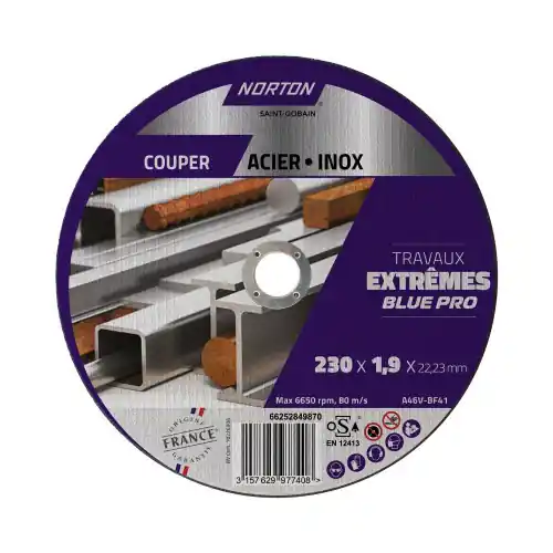 Promotion Disque acier/inox NORTON extreme 230×1,9 – NORTON