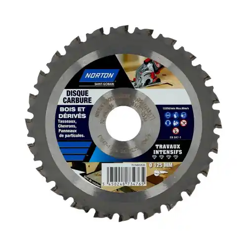 Paiement Sécurisé Disque intensif pour bois NORTON, Diam.125 mm - NORTON