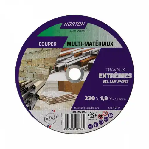 Disque tous mater NORTON extreme 230 x1,9 – NORTON Expédition Rapide