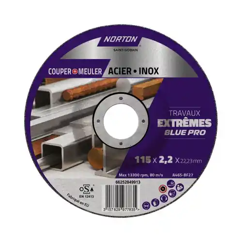 Disque tronc acier/inox NORTON 125×2,2 – NORTON Paiement Sécurisé