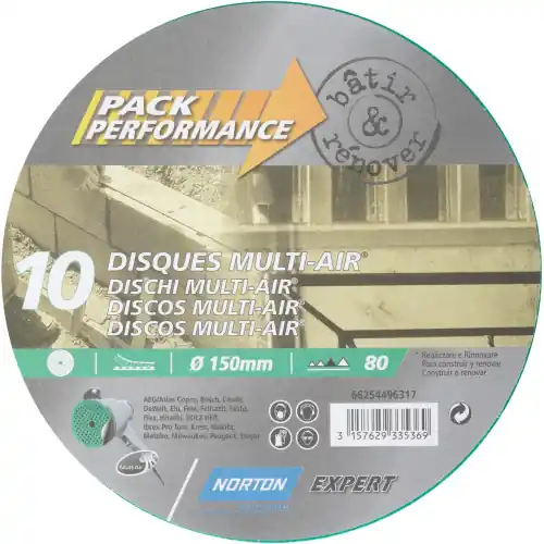 Lot De 10 Disques Abrasifs Norton, 150 Mm, Grains 80 – NORTON Réduction