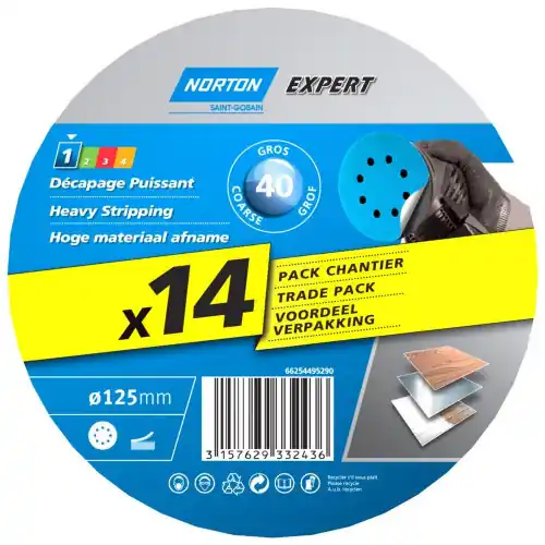 Bon Marché Lot de 14 disques abrasifs l.125 x L.125 mm grain 40 – NORTON