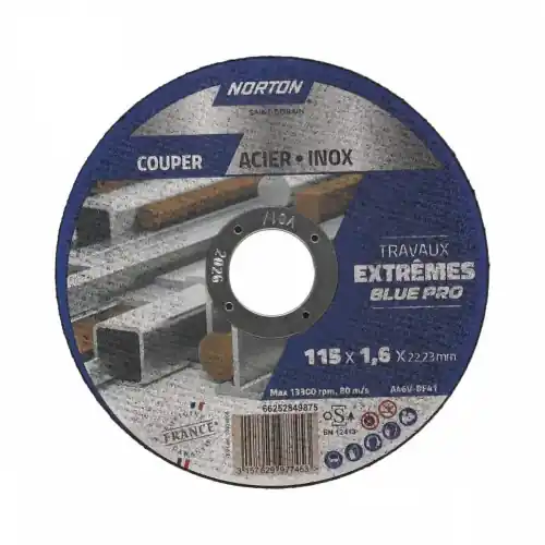 Lot de 4+1 disques 115×1,6 acier/inox extreme – NORTON Commander Vite