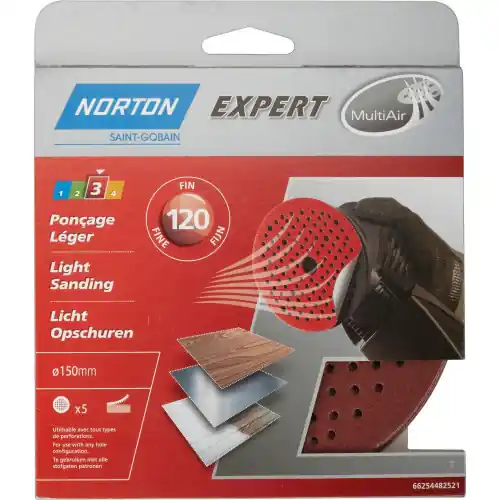Meilleur Prix Lot De 5 Disques Abrasifs Norton, 150 Mm, Grains 120 – NORTON