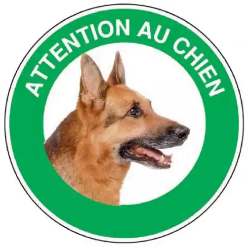 Disque Ø18 cm « Attention chien berger allemand » – Novap Pas Cher