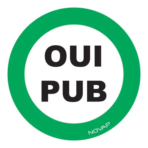 Prix Choc Panneau rigide "OUI PUB" diam. 80 mm - Novap