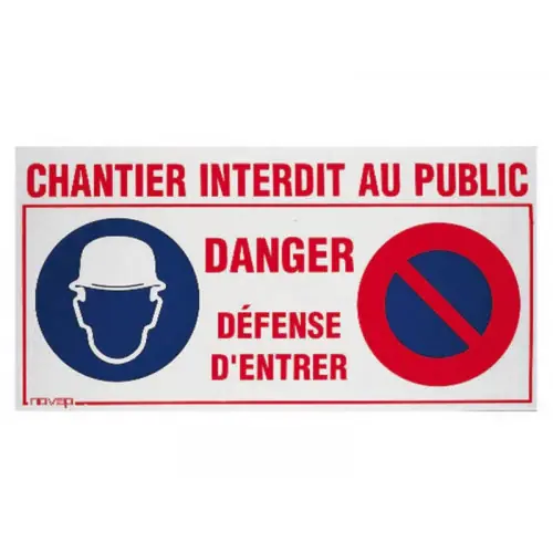 Panneau Spécial Chantier En Plastique – Novap Expédition Rapide