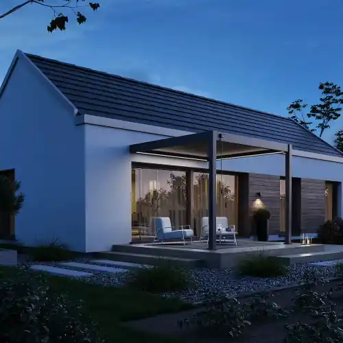 Bon Marché Pergola adossée VS 3 x 3 m à lames doubles orientables – aluminium – étanche avec drainage intégré – Ombréa