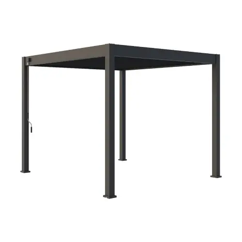 Prix Choc Pergola bioclimatique autoportante anthracite – 300 x 300 x H. 258 cm – Ombréa