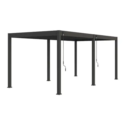 Seulement Aujourd&rsquo;hui Pergola bioclimatique autoportante anthracite – 300 x 600 x H. 258 cm – Ombréa