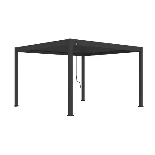 Pergola bioclimatique autoportante anthracite – 400 x 400 x H. 258 cm – Ombréa Soldes