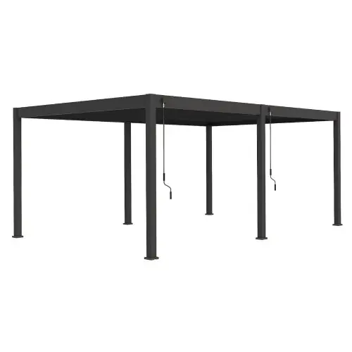 Pergola bioclimatique autoportante anthracite - 400 x 600 x H. 258 cm - Ombréa Soldes