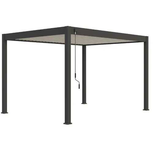 Pergola bioclimatique autoportante bicolore – 300 x 400 x H. 258 cm – Ombréa Commander Maintenant