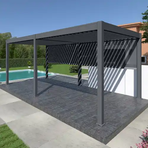 Pergola bioclimatique Ombréa autoportante 3x6M – Anthracite – ELMO – Ombréa Quantité Limitée