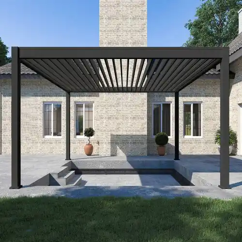 Must-Have Pergola bioclimatique Ombréa autoportante 4x4M - Anthracite - ELMO - Ombréa