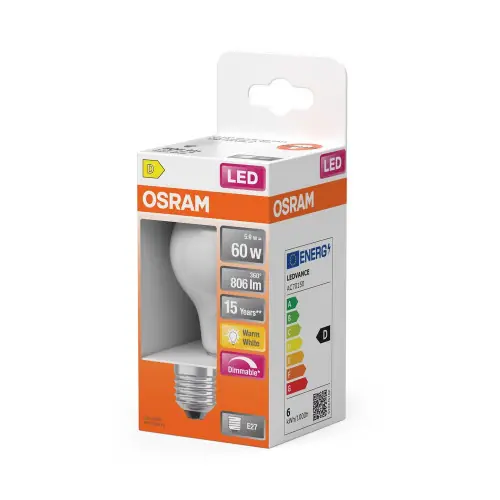 Ampoule led classique, E27, 806lm , blanc chaud, dimmable, OSRAM – OSRAM Affaire À Saisir