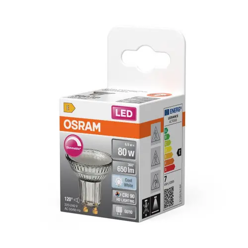 Offre Limitée Ampoule led reflecteur gu10 verre 51w 650lm 120d blanc froid OSRAM - OSRAM