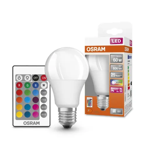 Ampoule variable RGBW led opaque standard E27 806 Lm, 60 W blanc chaud, OSRAM – OSRAM Bon Marché