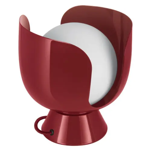 Dernière Chance Lampe Corolle, acier, rouge, H.20 cm, E14 - OSRAM