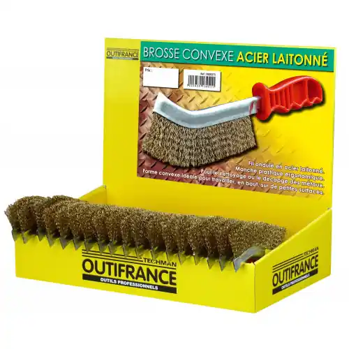 Prix Cassé Box de 24 brosses métalliques convexes avec fils en acier laitonné - OUTIFRANCE