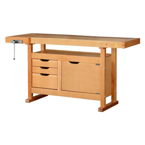 Offre Spéciale Etabli bois 3 tiroirs 1 porte - H 0,82 x l 0,50 x L 1,50 m - OUTIFRANCE