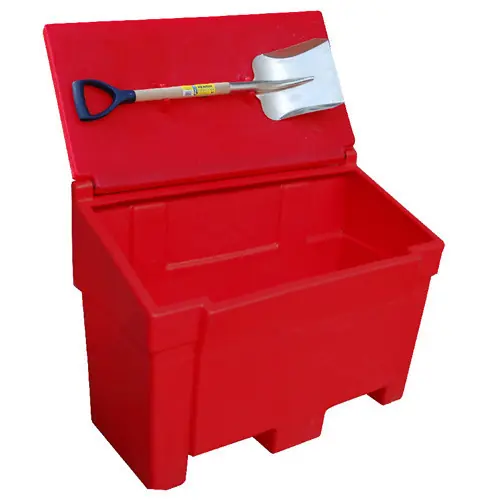Pas Cher Bac à sel 200 L + pelle auto - PERRIN