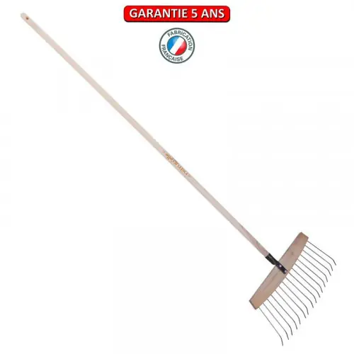 Jusqu'à Épuisement Des Stocks Balai à feuilles et gazon bois/acier 16 dents, manche 165cm - Miel - PERRIN