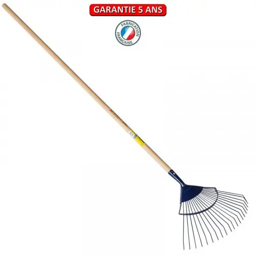 Balai à gazon professionnel dents rondes manche 1,50 m, pour le jardin et le potager - PERRIN Usine Directe