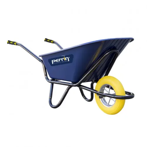 Brouette 120 L roue increvable - charge 320 kg PEHD renforcé - PERRIN Authentique