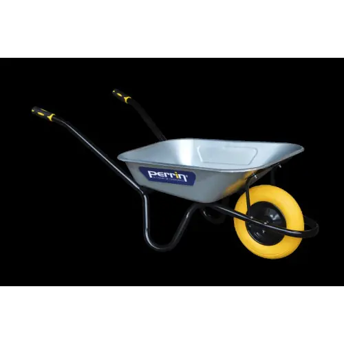 Nouvelle Collection Brouette Dynamic roue increvable souple - caisse galvanisée - usage chantier - PERRIN