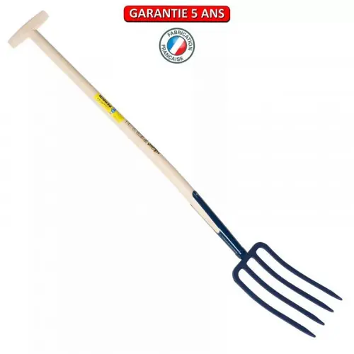 Fourche à bêcher à soie 4 dents 30 manche béquille tournée - PERRIN Nouvelle Collection