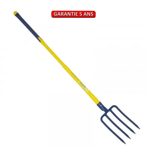 Fourche à bêcher douille 4 dents 29 cm manche tri-gripp 110 - PERRIN Haute Qualité