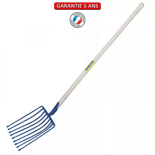 Fourche a pomme de terre emmanché cintre 135 - 9 dents - PERRIN Authentique