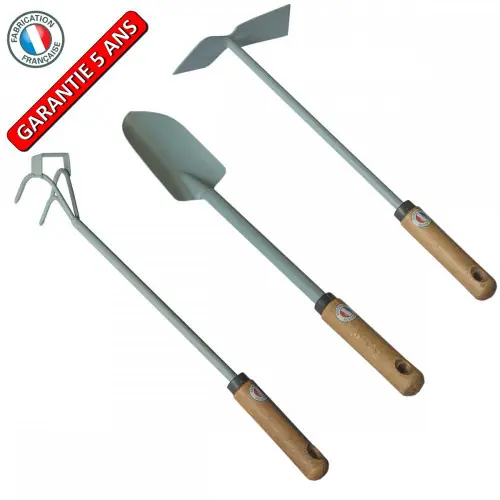 Lot outils extra-long - pack jardin manche long - 3 pièces - PERRIN Satisfait Ou Remboursé