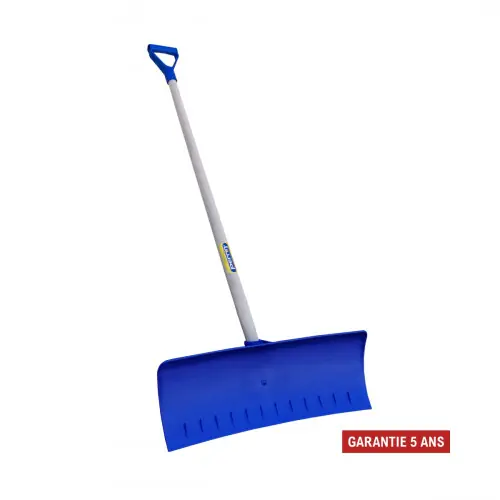 Promotion Saisonnière Poussoir à neige 62 cm - fibre de verre - manche poignée plastique 130 cm - ultra résistant - PERRIN
