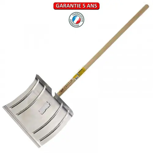 Haute Qualité Poussoir à neige galva 42 cm fix rapide manche 1,30 m, outil pour le déneigement - PERRIN