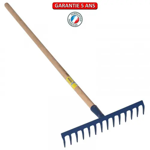 Bon Plan Râteau 12 dents courbes soudées manche 1,5m, outil trempé haute résistance, jardin,potager - PERRIN